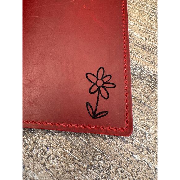 Genuine Leather Passport Holder DEEP RED Passport Wallet NEW FAST SHIP - Picture 4 of 4